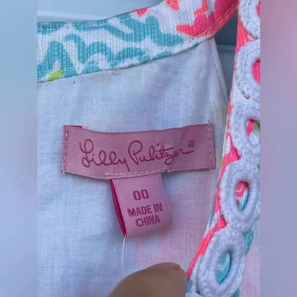 Lilly Pulitzer Lobstah Roll Lace Detail Dress size 00 - Picture 4 of 13